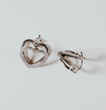 Aretes Corazones Plateados
